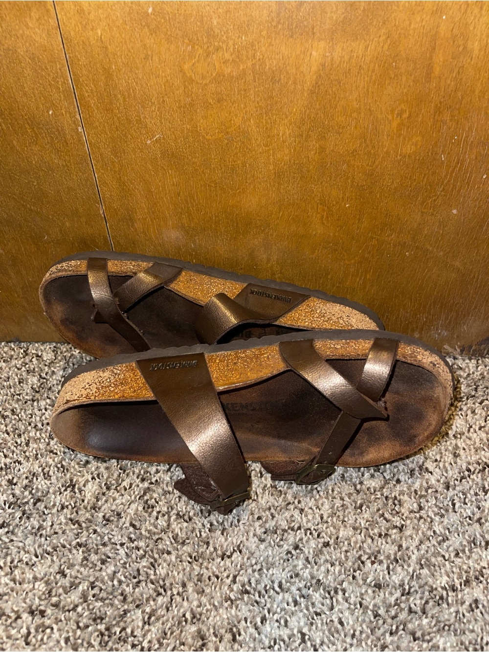 Birkenstock Women's Bronze Brown Leather Crossover Sandals